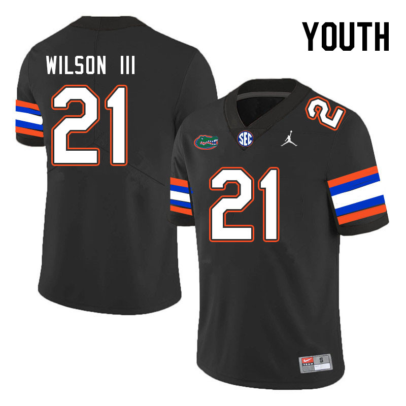 Youth #21 Eugene Wilson III Florida Gators College Football Jerseys Stitched Sale-Black - Click Image to Close